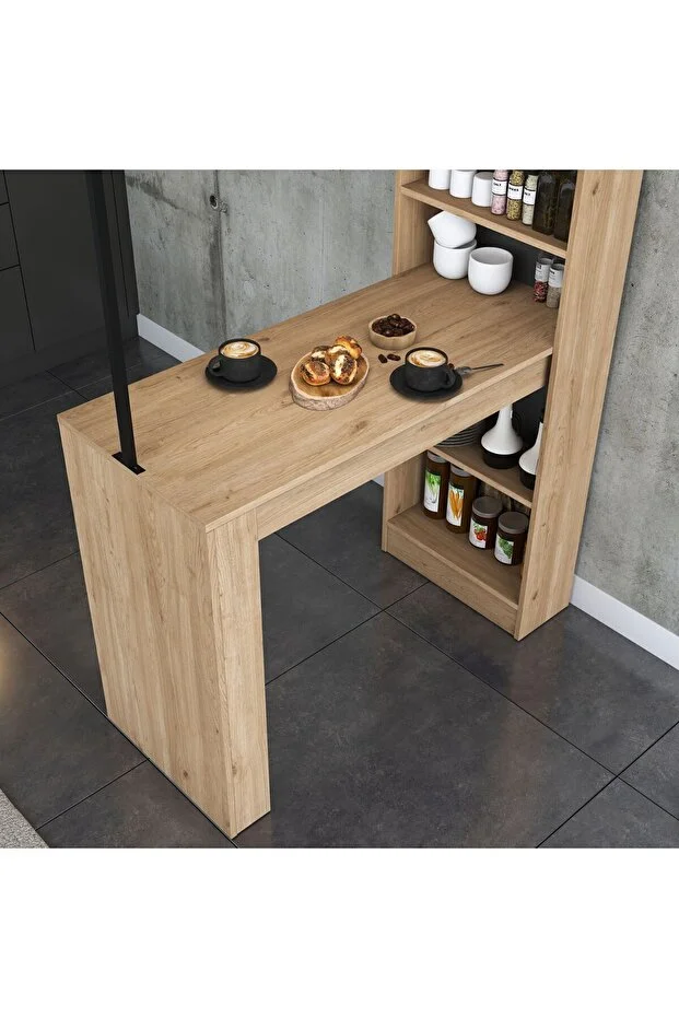 Raflı Bar Masası – Sepet Ceviz